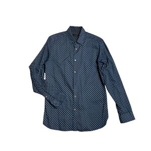 Ted Baker Blue Casual Button Down Shirt with Micro-Pattern